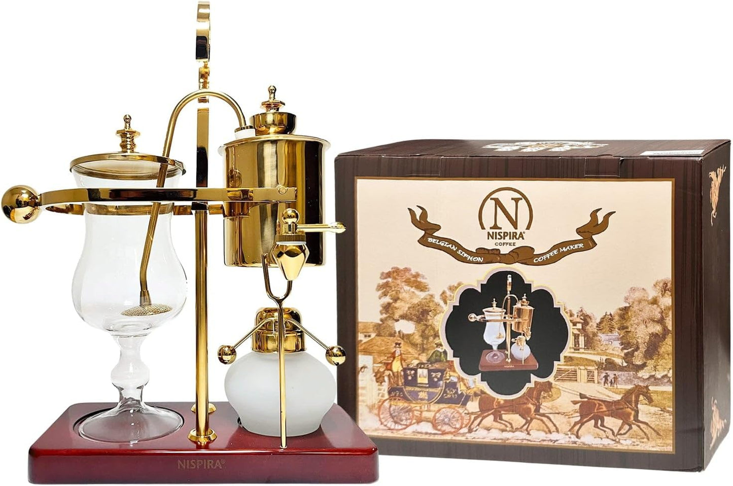 Nispira Vintage Gold Coffee Maker - Royal Family Balance Syphon