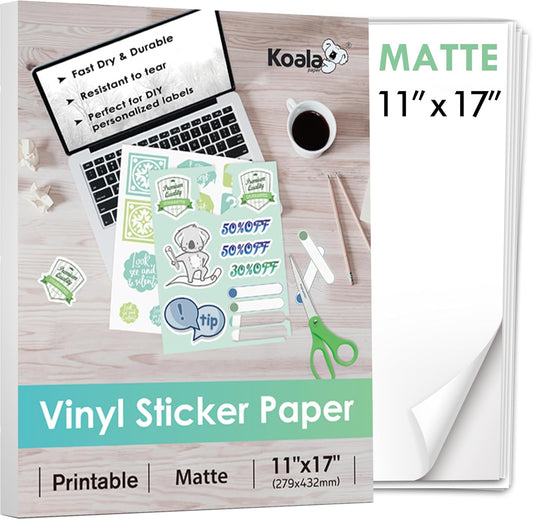 10 Sheets Waterproof Inkjet Sticker Paper - Koala Paper