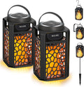 Outdoor Bluetooth Flame Speakers 2Pack - LED Tiki Torch Atmosphere