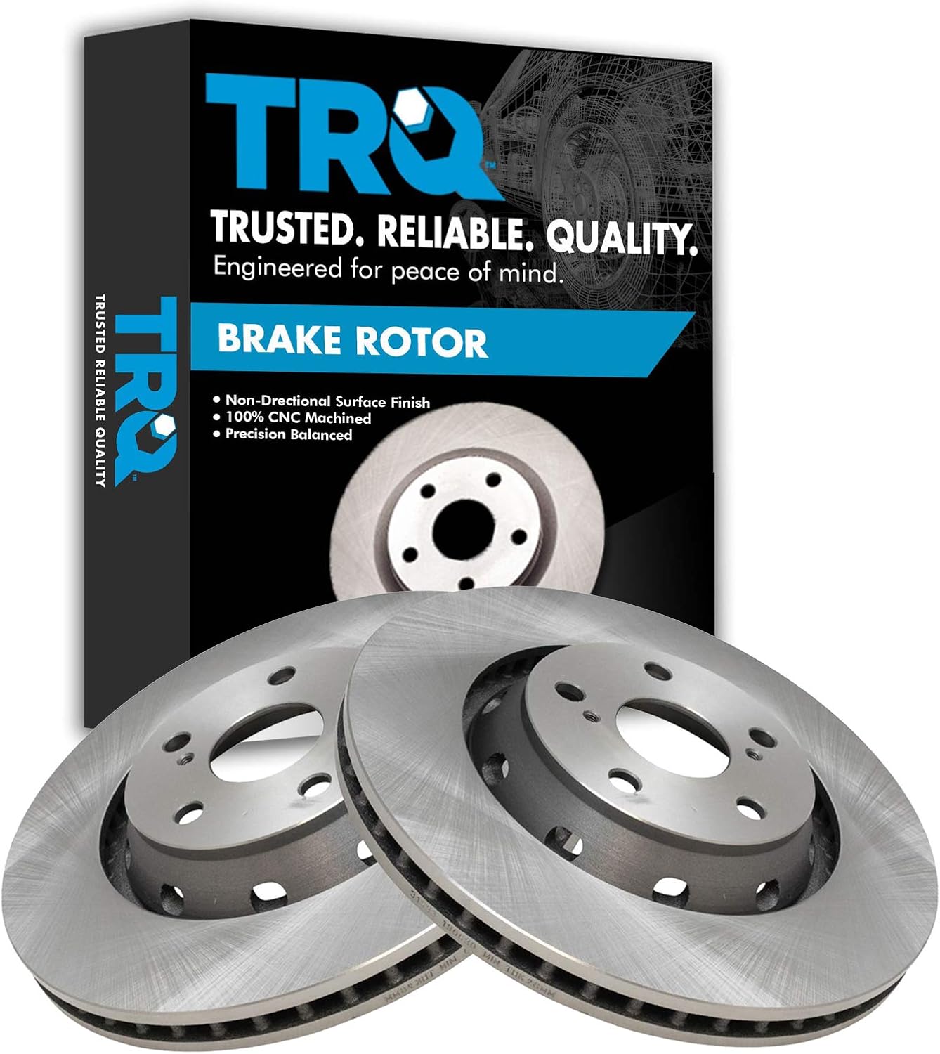 TRQ Front Brake Rotors Set Vented for 2009-2015 Toyota Venza
