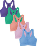 Sexy Basics Women's Cotton Spandex Racer Back Bra Multi-Pack - Soft