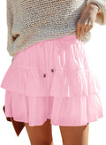 Flowy Shorts for Women Boho Ruffled Tiered Skorts High Waist Mini than