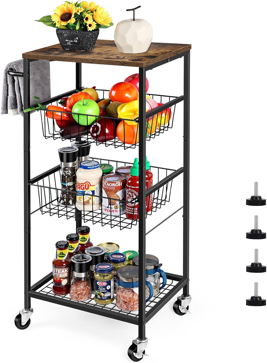 OYEAL Slim Rolling Kitchen Cart - Organize with Ease!