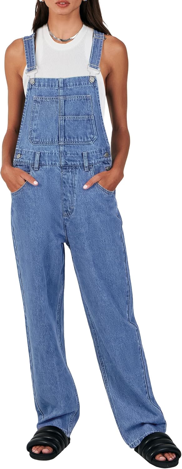 Stylish Loose Fit Denim Overalls for Women by ANRABESS