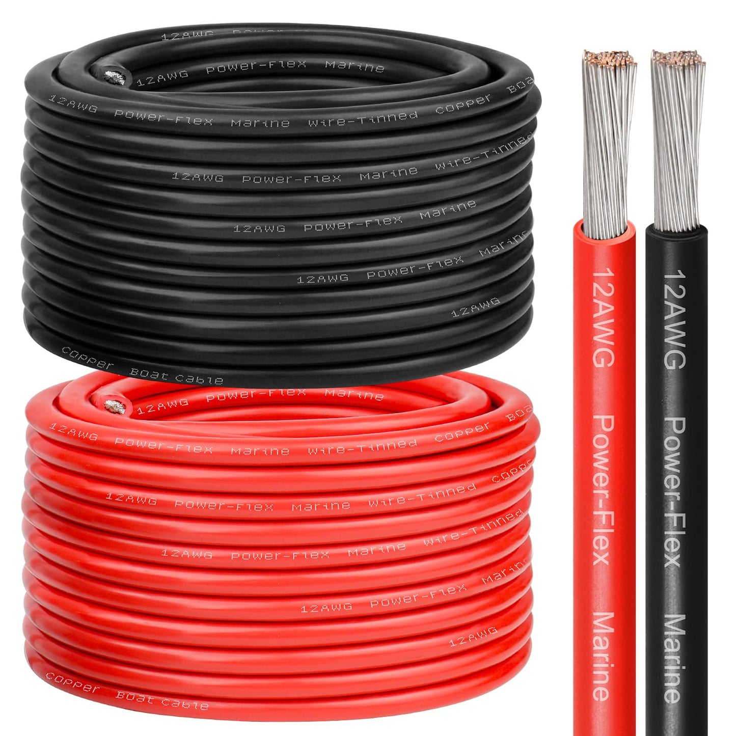 12 Gauge Marine Wire for Boats, Solar, and Automotive Use