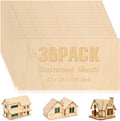 36 Pack Basswood Sheets Plywood Board 1/8 in - Craft and Laser