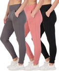 Women's High Waisted Joggers 3 Pack - Comfortable Everyday Athleisure