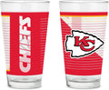 16 oz Pint Glasses Set of 2 NFL Team Logo - Classic Bar Glass