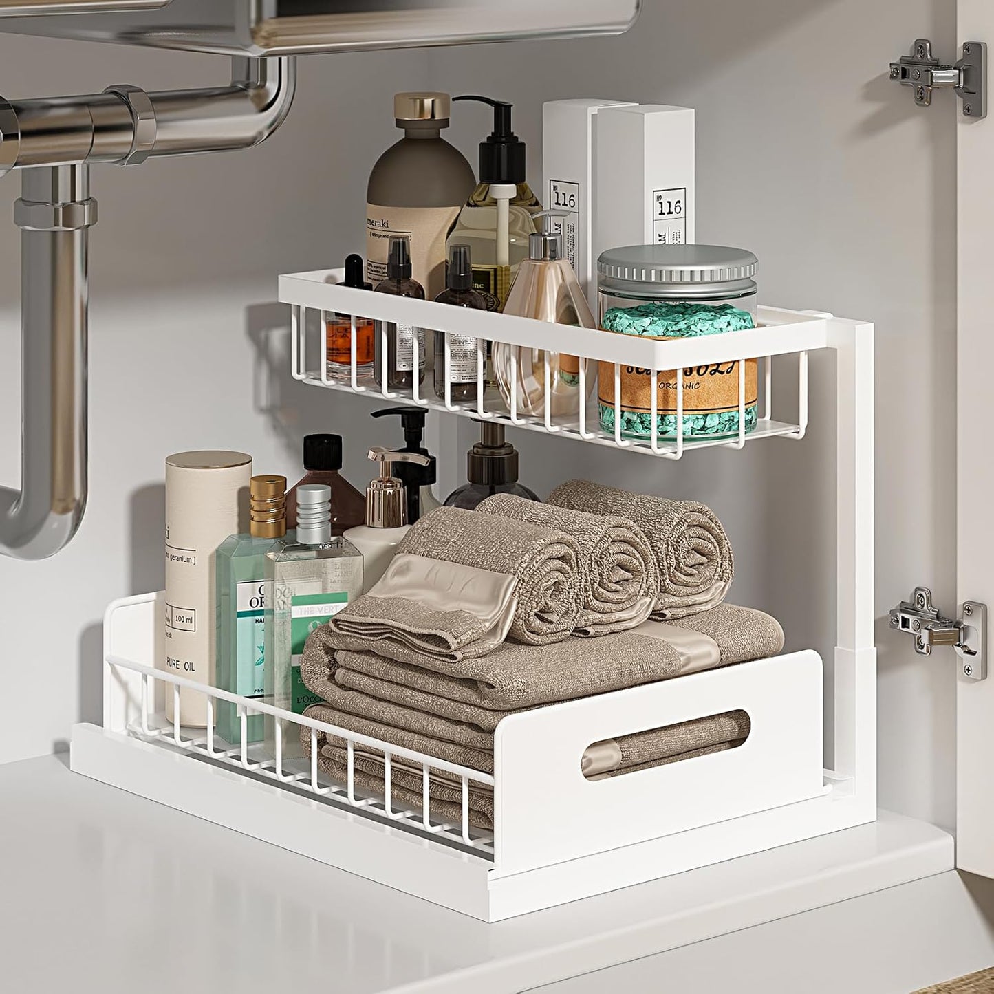 REALINN Under Sink Organizer for Kitchen and Bathroom Storage
