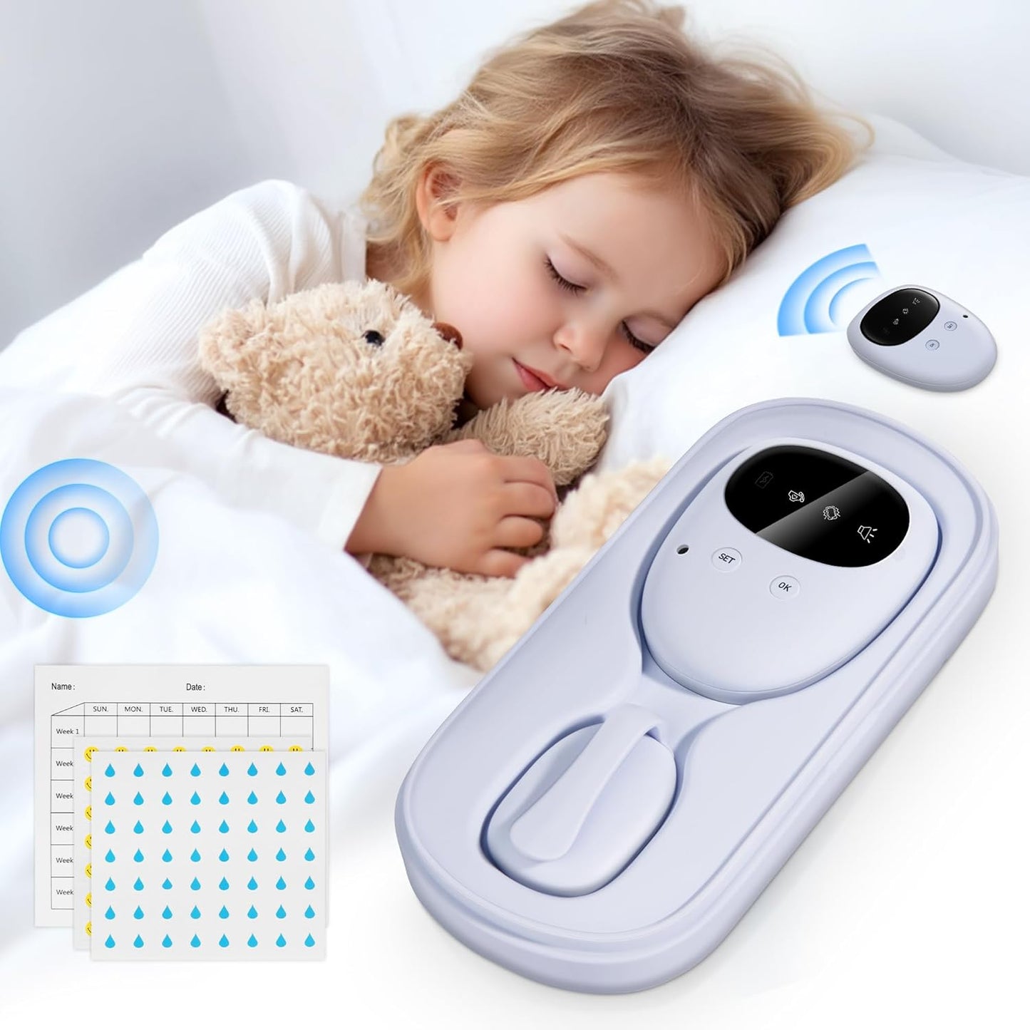 Wireless Bed Wetting Alarm for Boys and Girls - Smart Alerts
