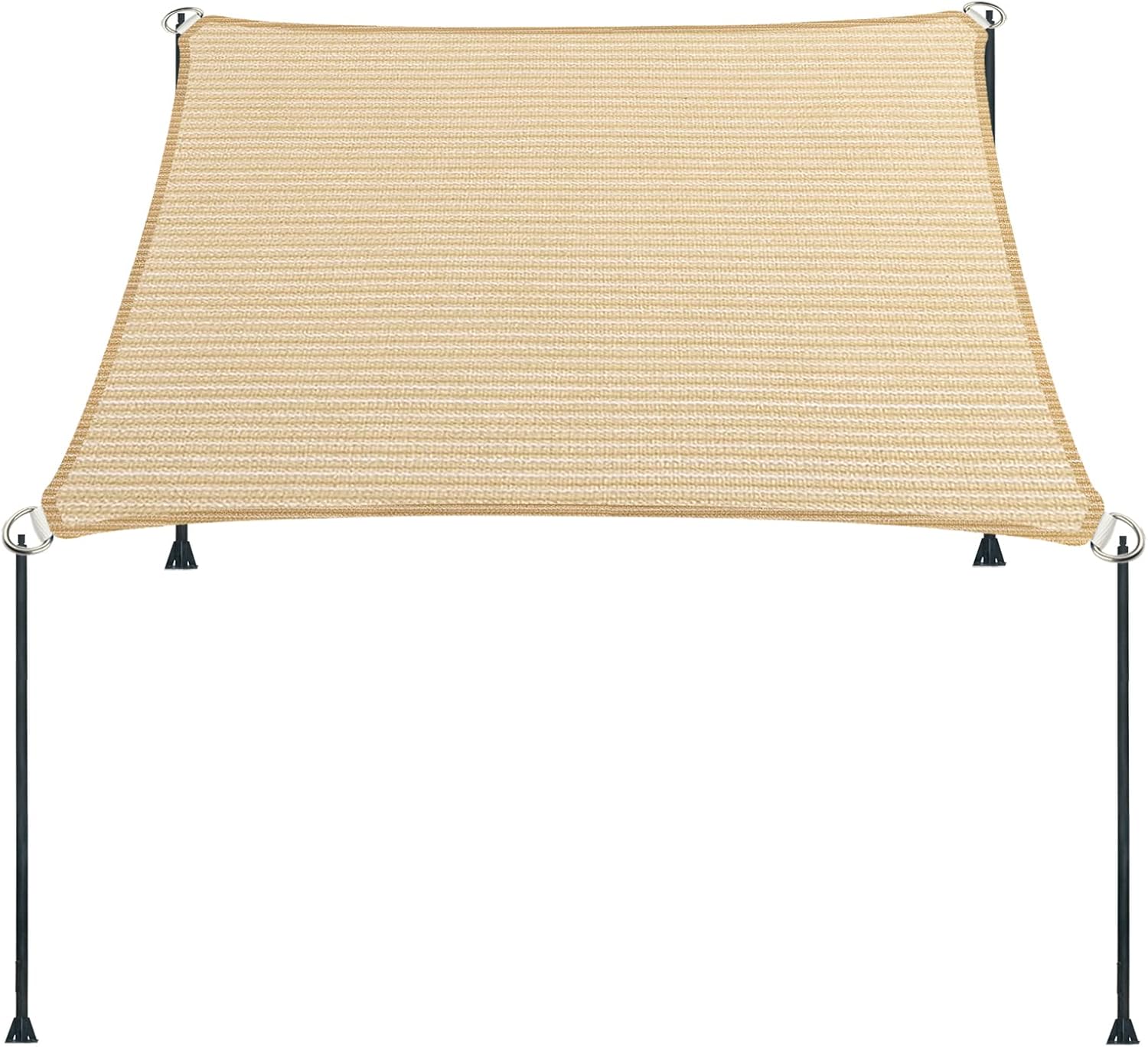 13ft x 22ft Beige Straight Edge Sun Shade Sail for Outdoor Use