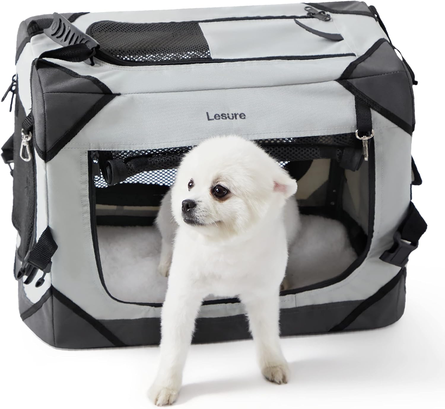 Lesure Collapsible Dog Crate - Portable Travel Kennel for Pets