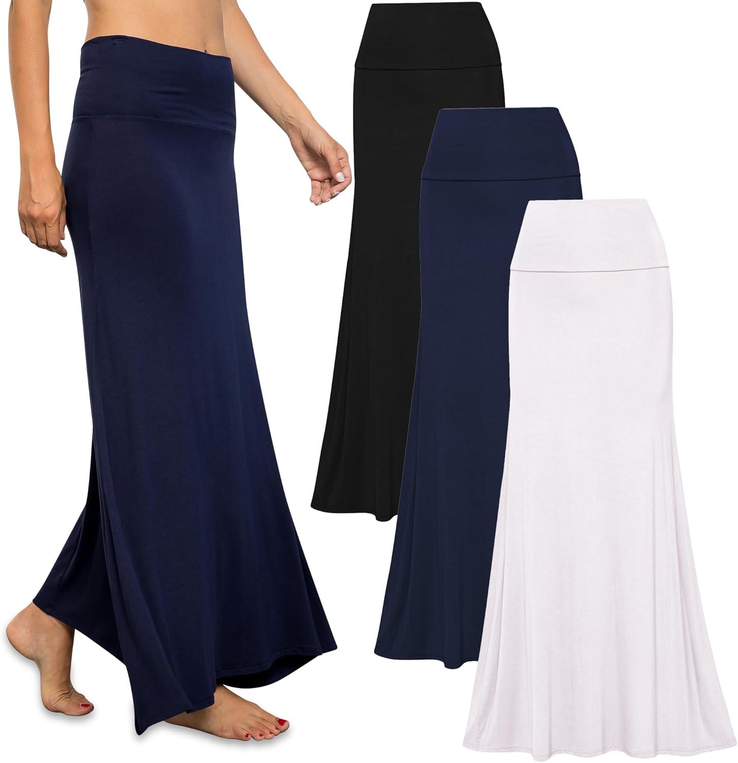 Comfortable Long Skirts for Women - Flowy High Waisted Maxi Set