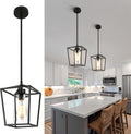 2 Pack 1-Light Black Pendant Lights for Kitchen Island - Farmhouse
