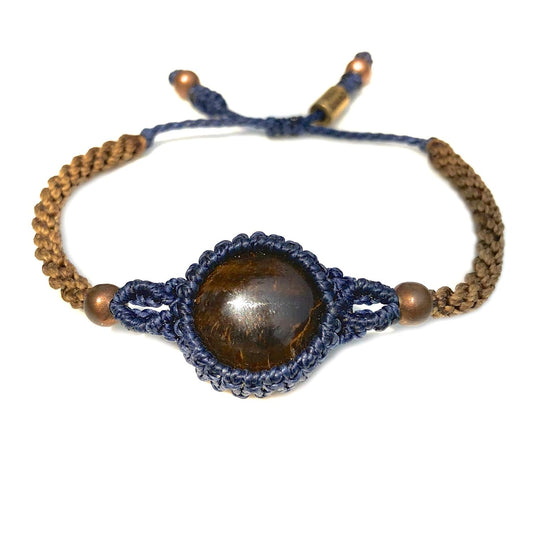 Tiger's Eye Stone Macrame Bracelet for Boho Style Lovers