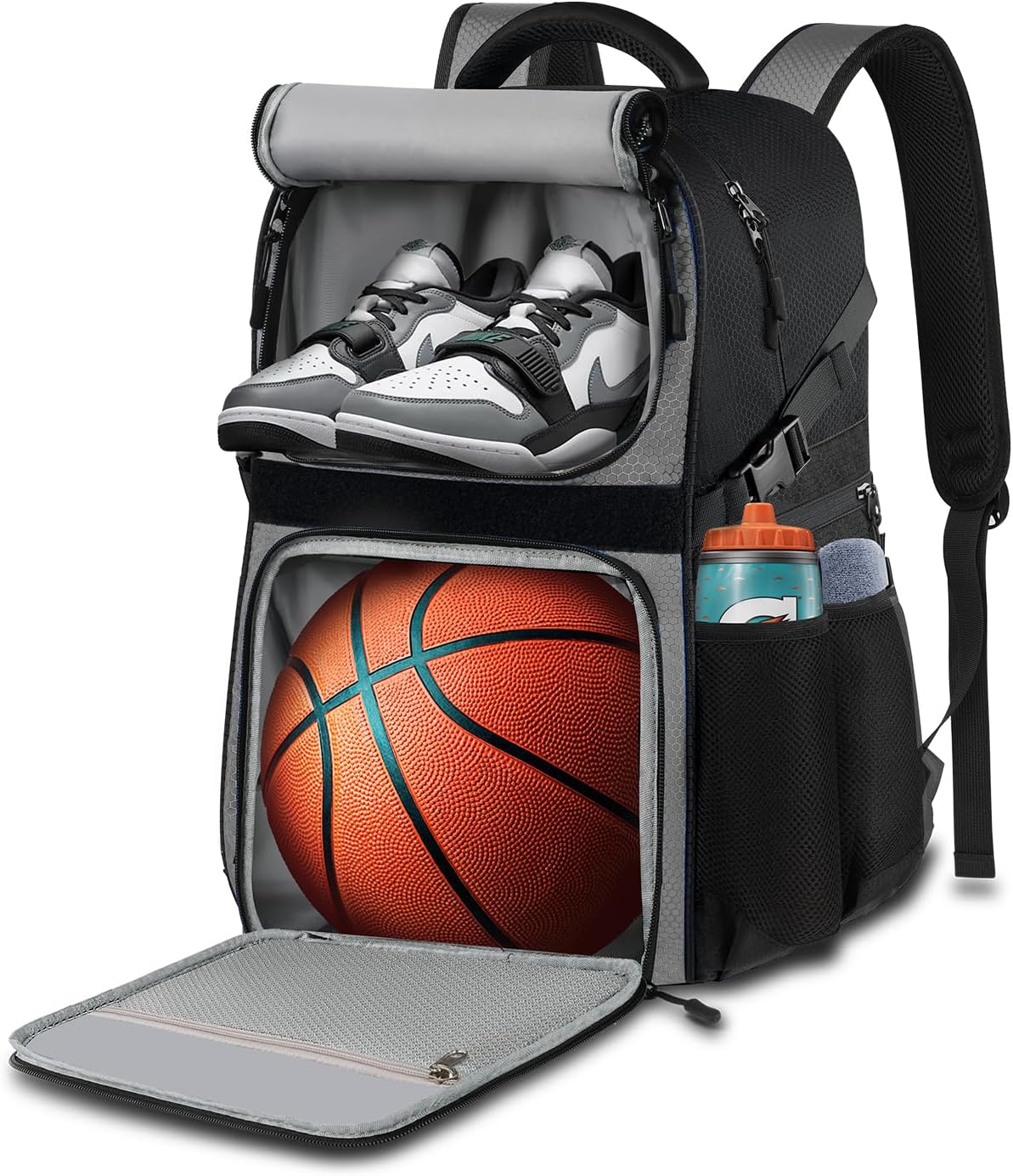 Basketball Bag Backpack with Ball Holder and Shoe Compartment