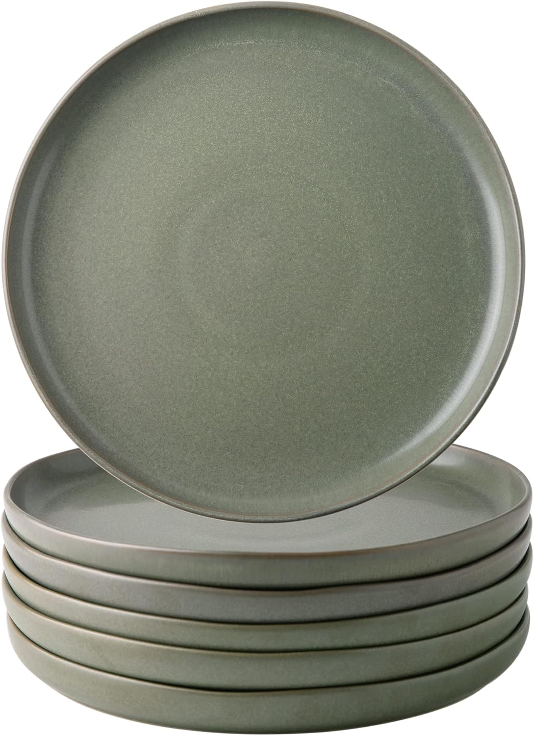 Unique Wavy Rim Ceramic Dinner Plates Set of 6 for Kitchen