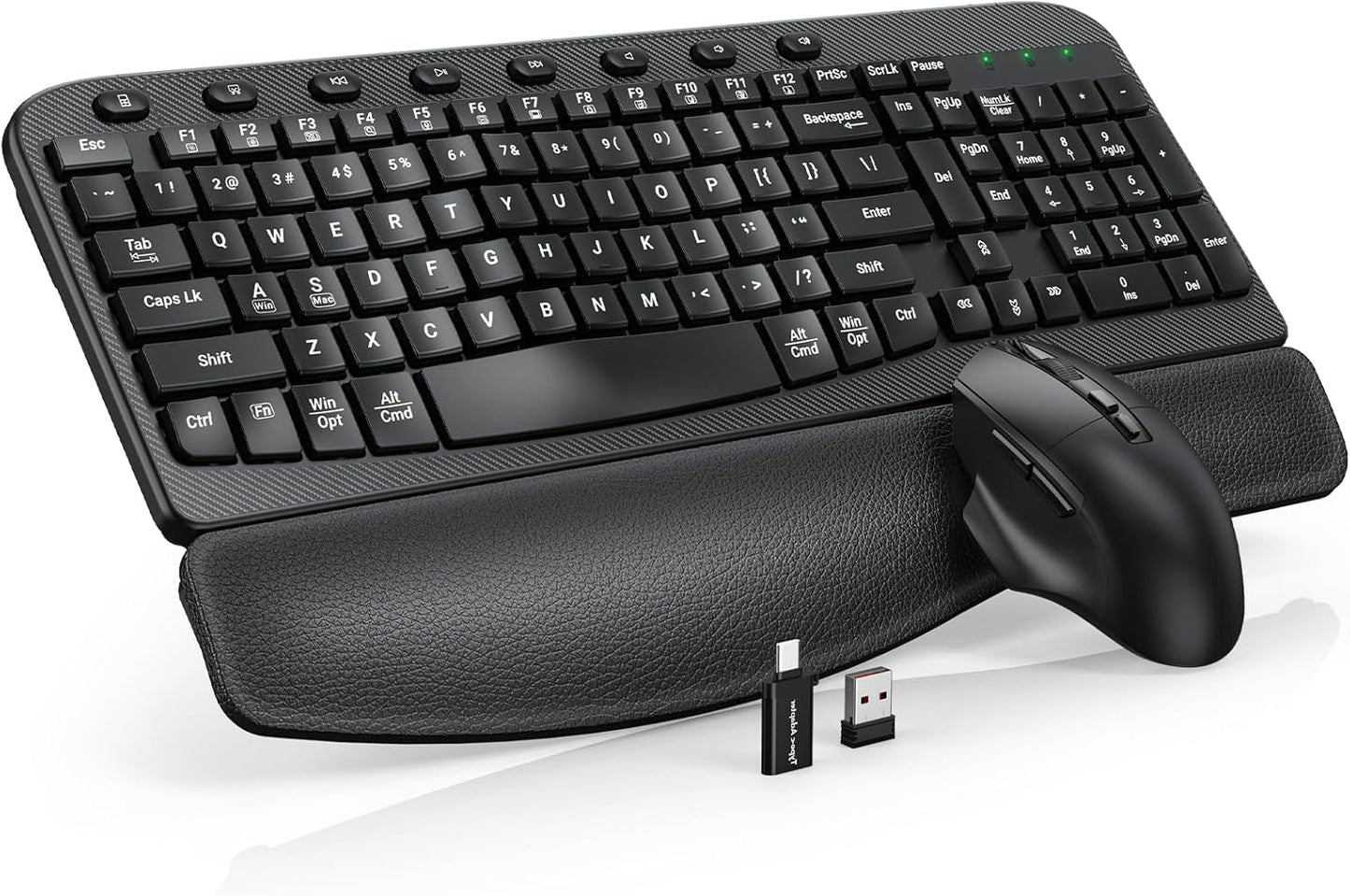 Comfort Silent Typing: Wireless Ergonomic Keyboard & Mouse Set