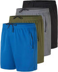 Men's Mesh Athletic Zipper Shorts 4 Pack - Quick Dry Comfort Clothing