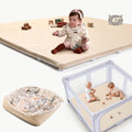 Baby Padded Floor Mat 47x47 2-in-1 Foldable Playmat - Extra Thick