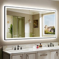 72x36 in LED Bathroom Mirror with Lights - Dimmable Black Framed
