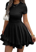Womens Summer Mini Dress - Flowy Crochet Tiered Sundress