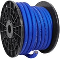 0 Gauge 50 ft Car Power and Ground Wire - High Conductivity Blue