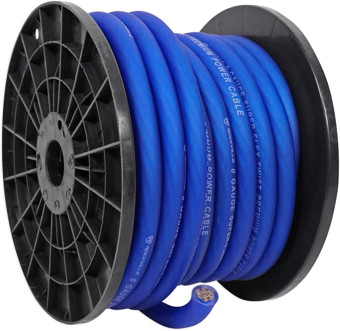 Rockville R0G50BLUE 0 Gauge 50 Ft Car Amp Power Wire Cable