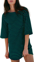 Yousify Womens T Shirt Dress Cotton Striped Mini Dress - Breathable