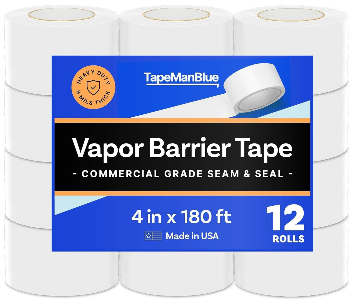 Vapor Barrier Tape - 4 inch x 180ft Roll for Moisture Control