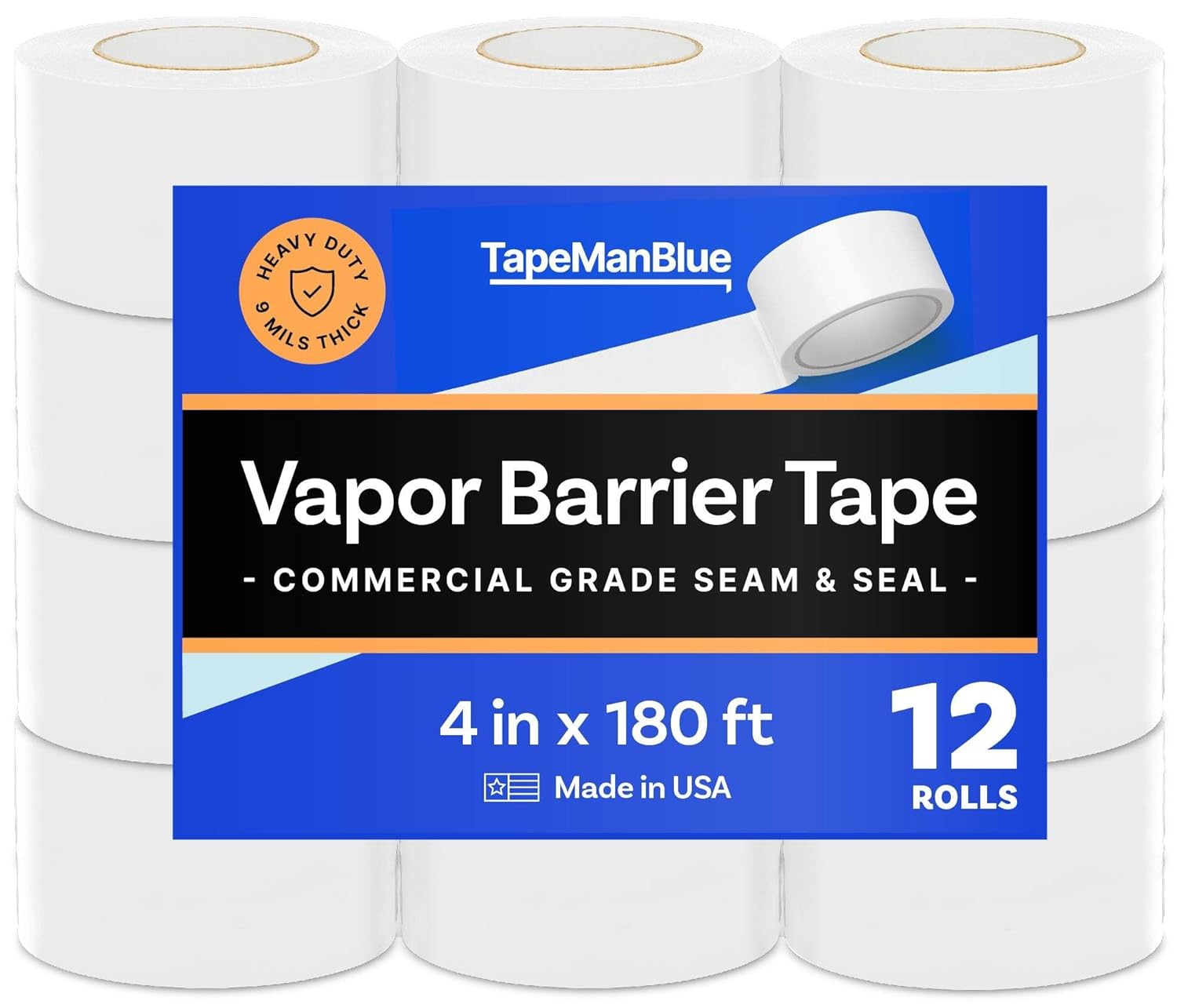 Vapor Barrier Tape - 4 inch x 180ft Roll for Moisture Control