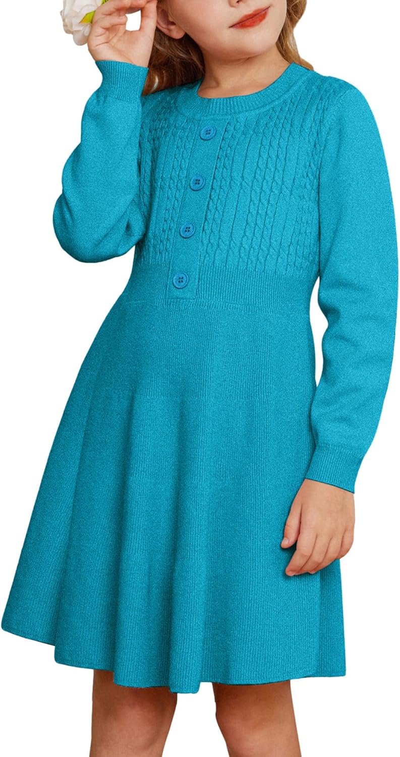 Stylish Long Sleeve Sweater Dress for Girls by GRACE KARIN