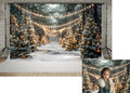 Snowy Forest 7x5ft Christmas Tree Market Photography Backdrop - Cozy