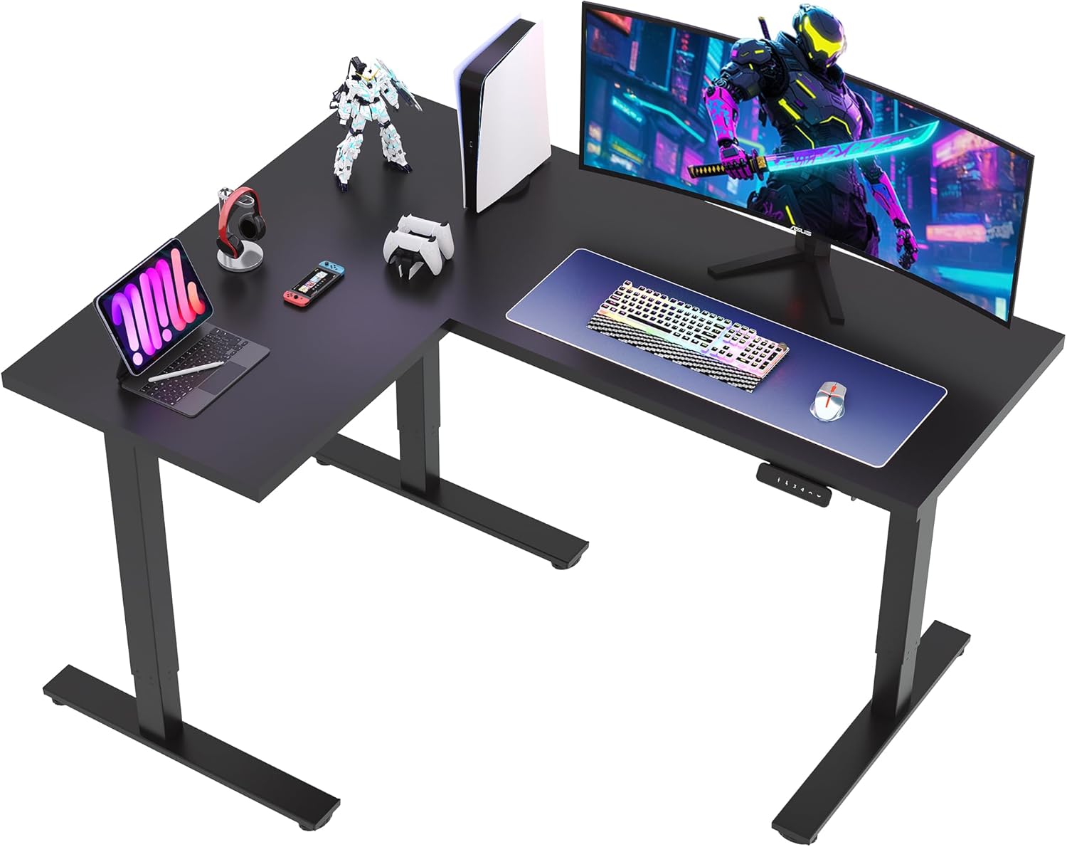 SANODESK L Shaped Standing Desk with Adjustable Height Features