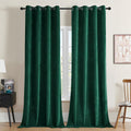 Dark Green Velvet Curtains 90 in Long - Luxury Blackout Drapes