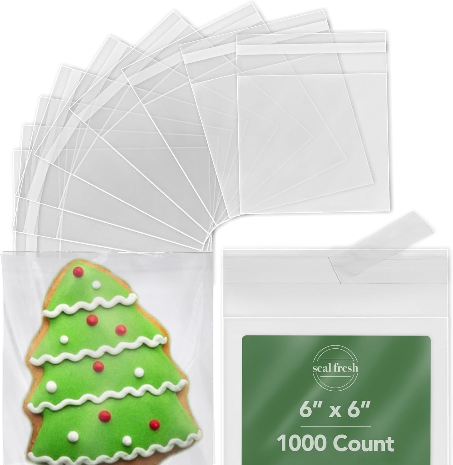 6 x 6 Inch Clear Self-Sealing Resealable Treat Bags for Gifts