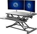 VIVO 32 Desk Converter, Height Adjustable Sit-to-Stand Riser, Dual Monitor Workstation
