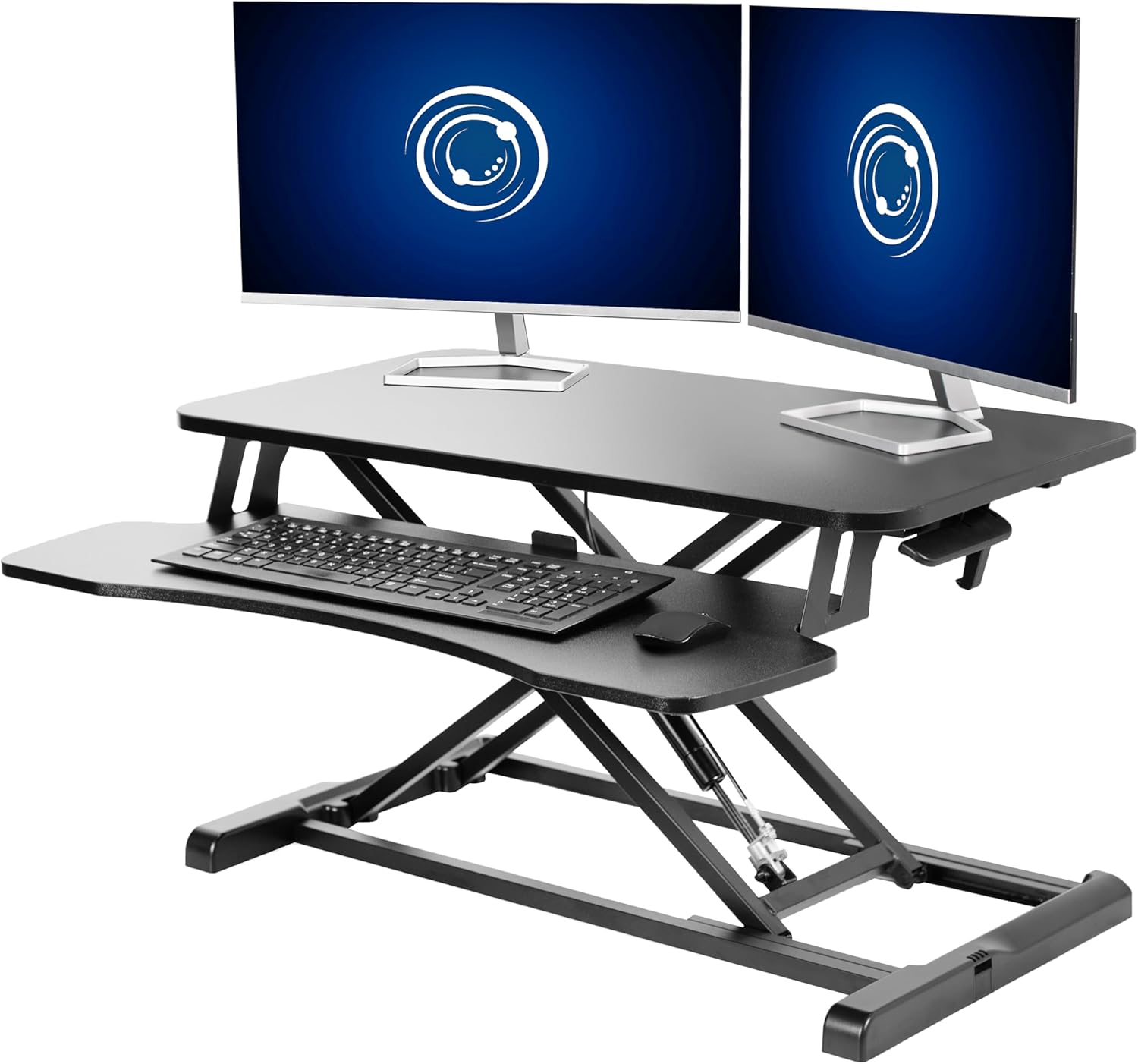 VIVO 32 Desk Converter, Height Adjustable Sit-to-Stand Riser, Dual Monitor Workstation