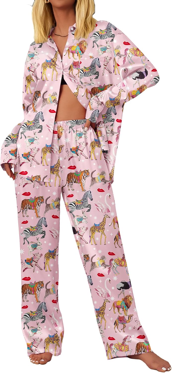 Ekouaer Womens Satin Silky Pajama Set for Ultimate Comfort