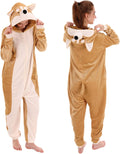 Snug Fit Unisex Corgi Onesie Pajamas - Flannel Cosplay Sleepwear