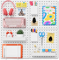 FZK Peg Board 4-Pack 12x12 in Wall Organizer - Modular Storage Kit