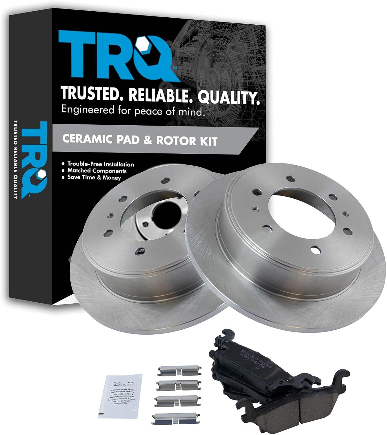 TRQ Rear Brake Pad & Rotor Kit for Hummer H3 and H3T Models