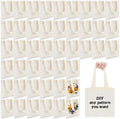 Amylove 150 Pcs Mini Tote Bag Sublimation Blank Canvas Tote Bags