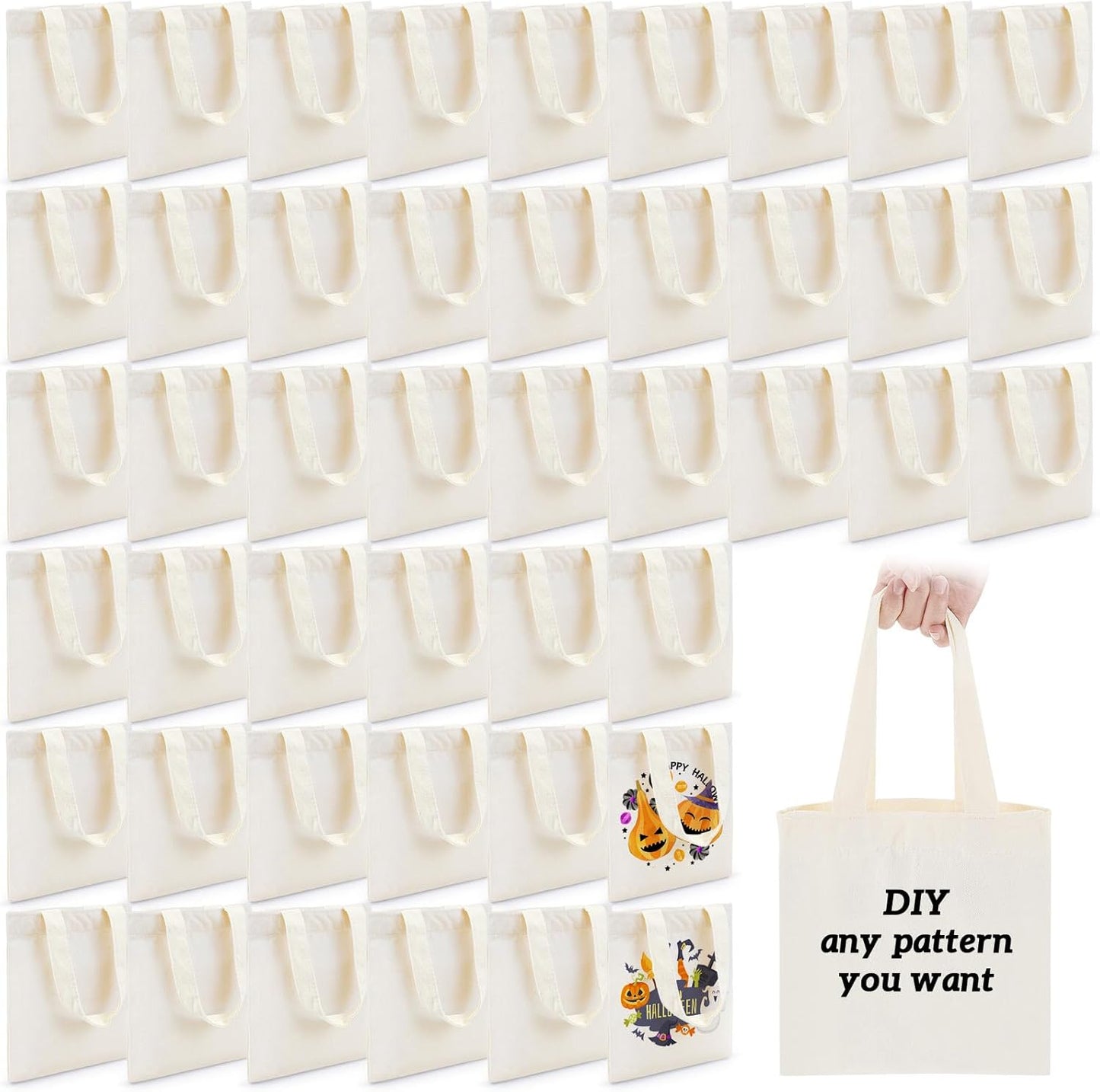 150 Pcs Mini Tote Bags for DIY Projects and Party Favors