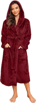 HEARTNICE Women's Plush Hooded Fleece Robe for Relaxing Comfort