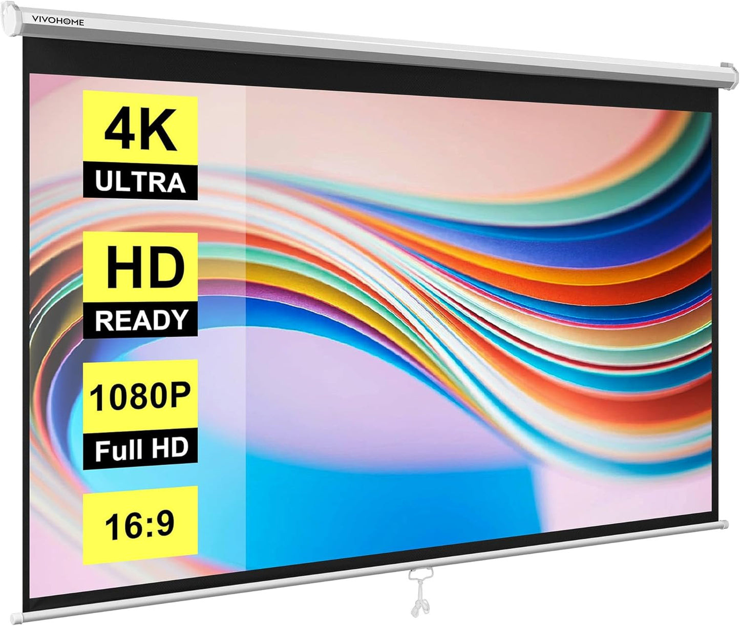 VIVOHOME 100 Inch HD 4K Retractable Screen