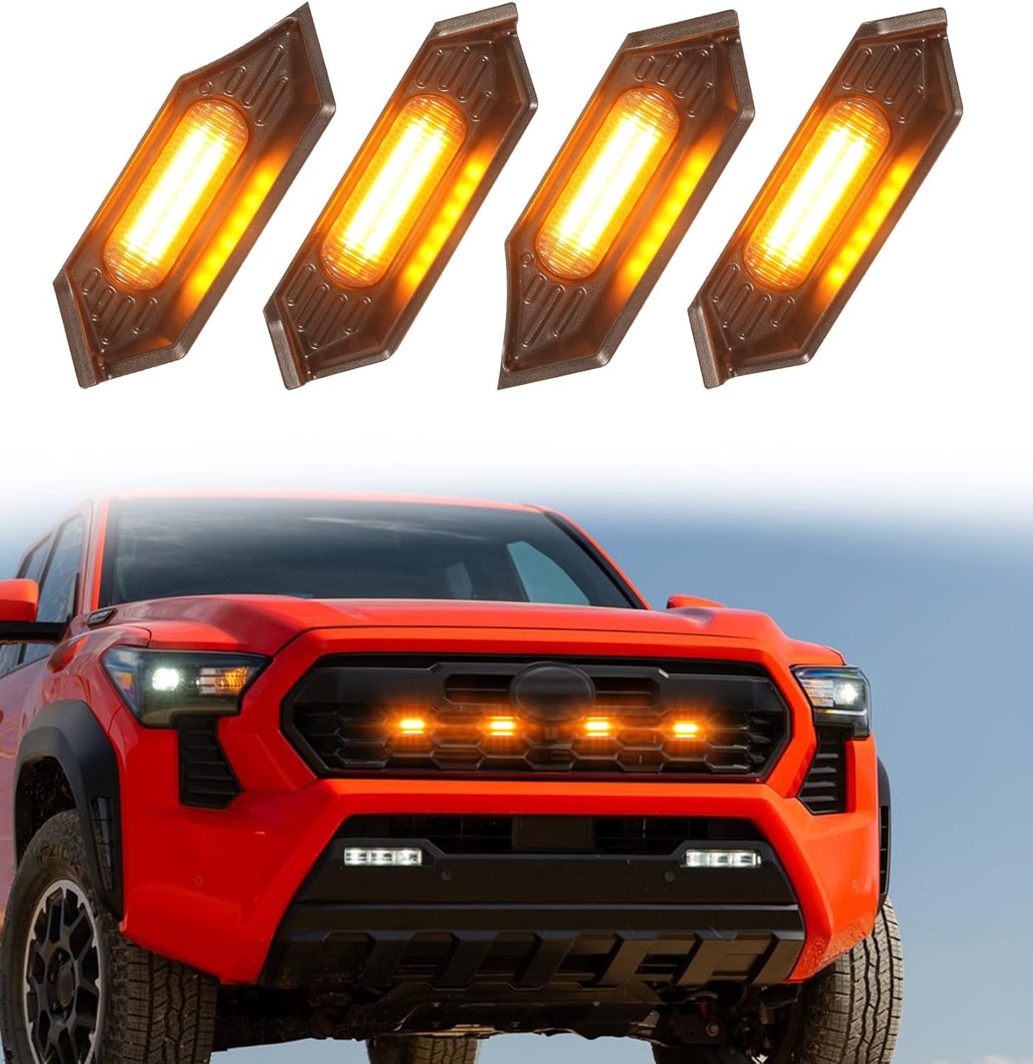 Upgraded Grill Lights for 2024 2025 Tacoma Raptor Lights