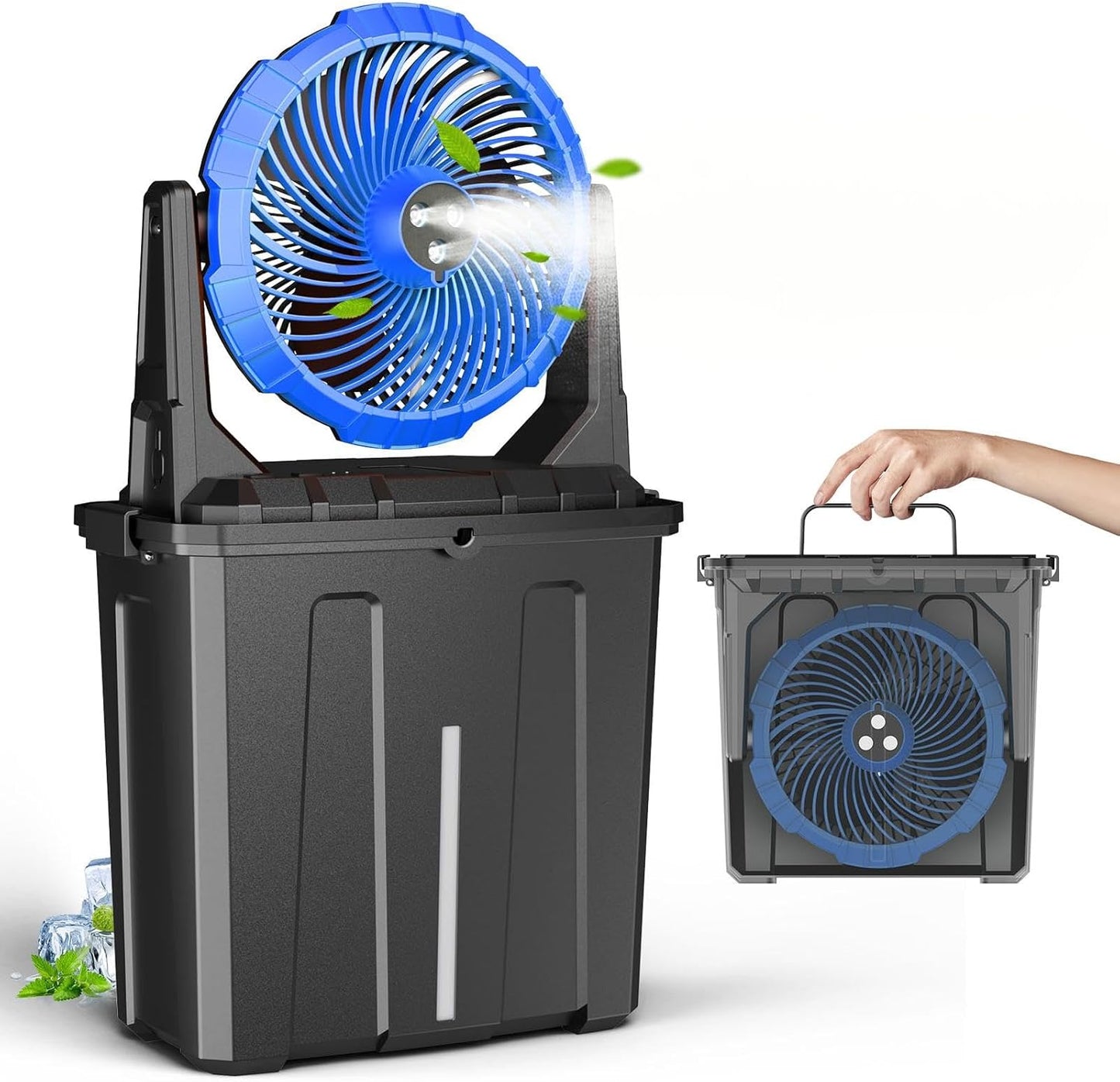 Portable Misting Fan with 9L Bucket for Outdoor Activities