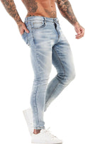 Men's Skinny Jeans Stretch Ripped Tapered Leg High Waist - Slim Fit