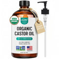 Organic Castor Oil with Pump (16oz Glass Bottle) - Hydrating Hair